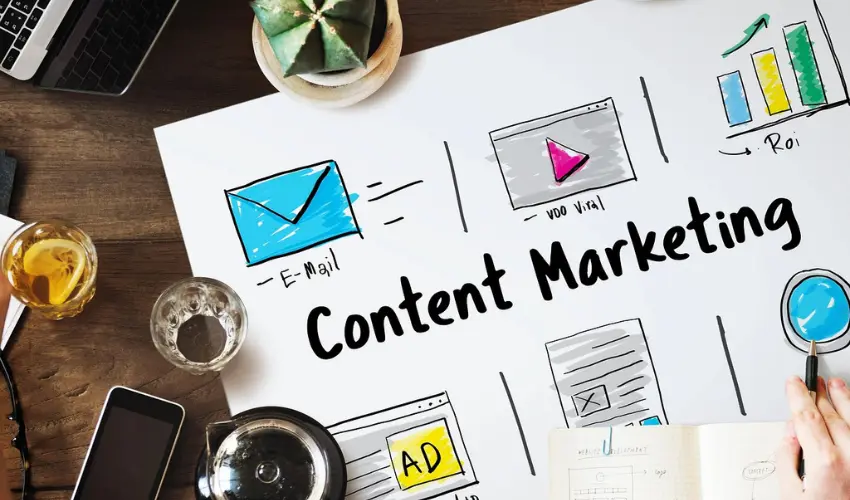 Content Marketing dashboard with analytics and content creation tools
