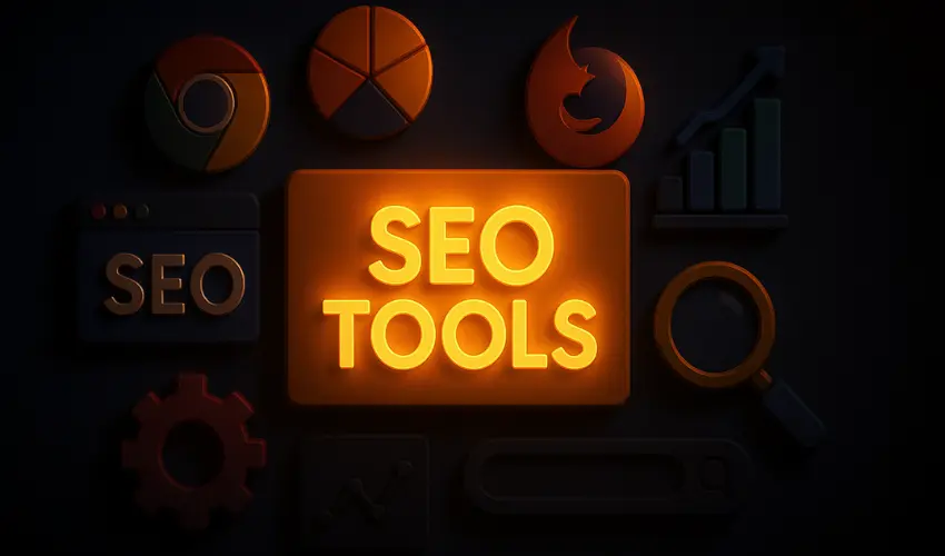 SEO dashboard with analytics and keyword rankings